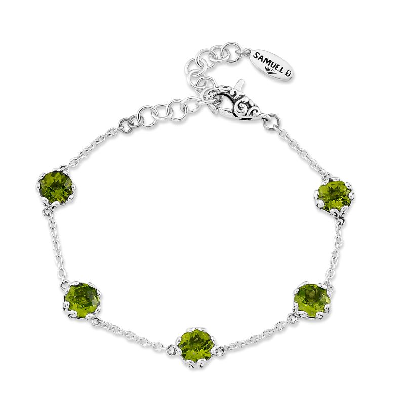 Samuel B. Peridot Station Silver Bracelet